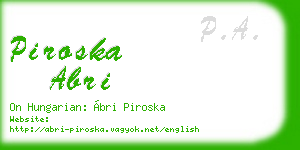 piroska abri business card
