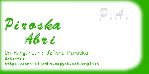 piroska abri business card